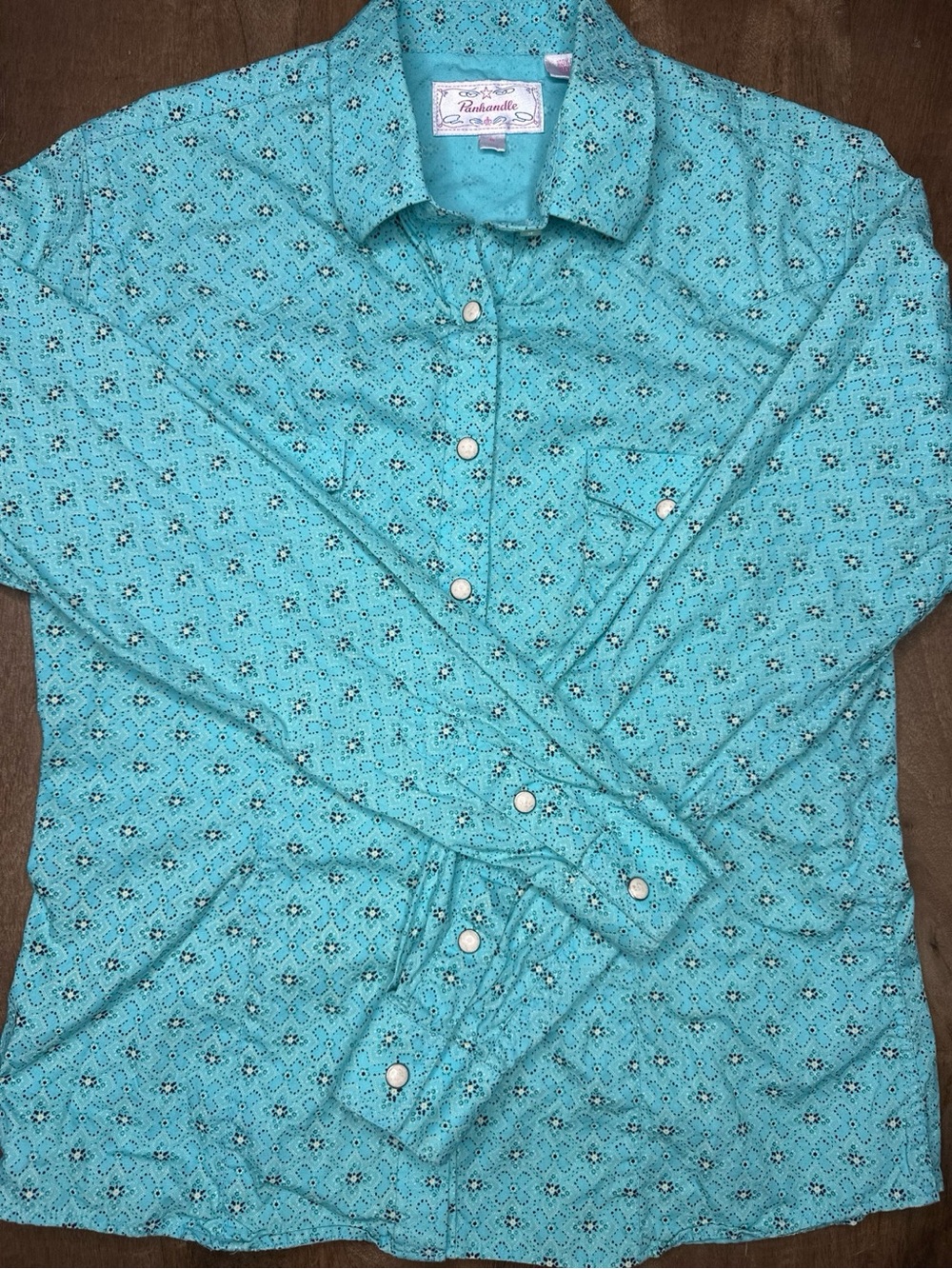 Panhandle Women’s Turquoise Western Snap Shirt
